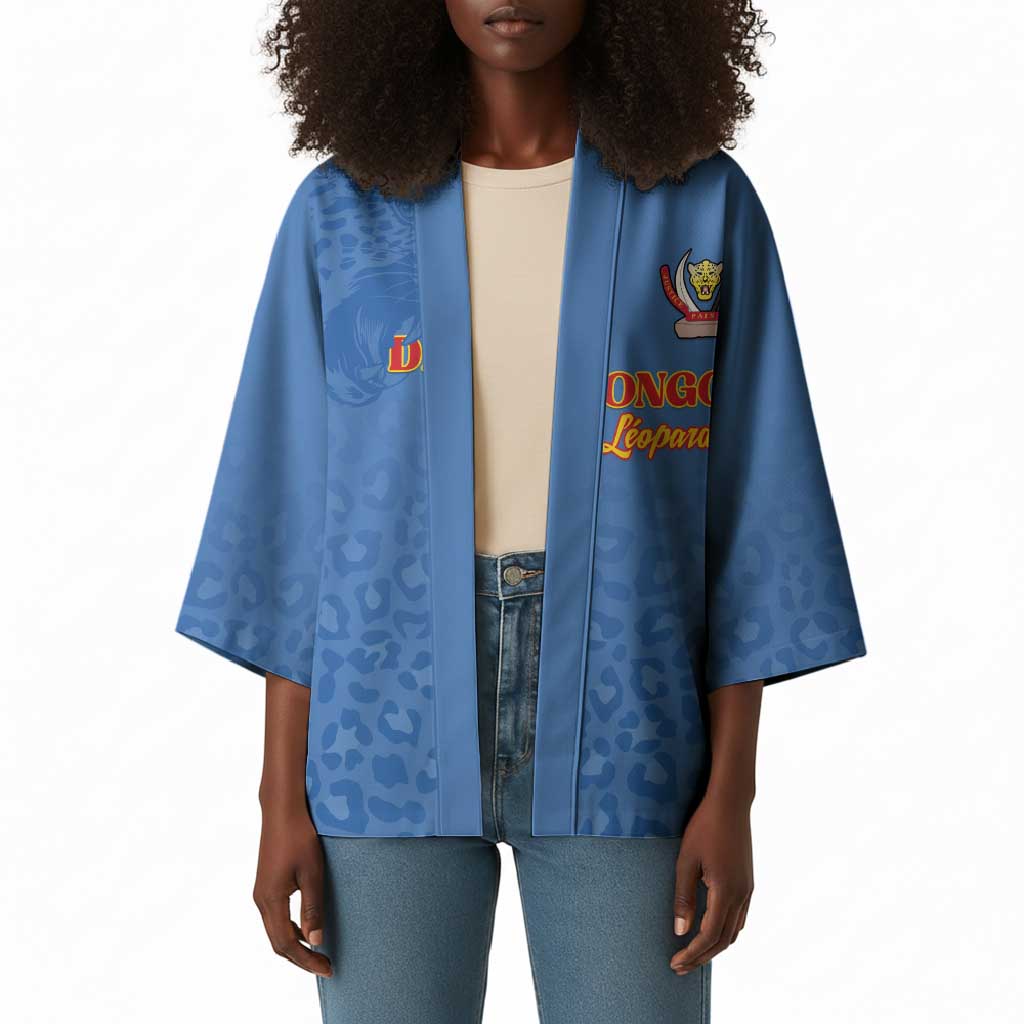 Custom DR Congo Football Kimono Go Champions Leopards - Blue