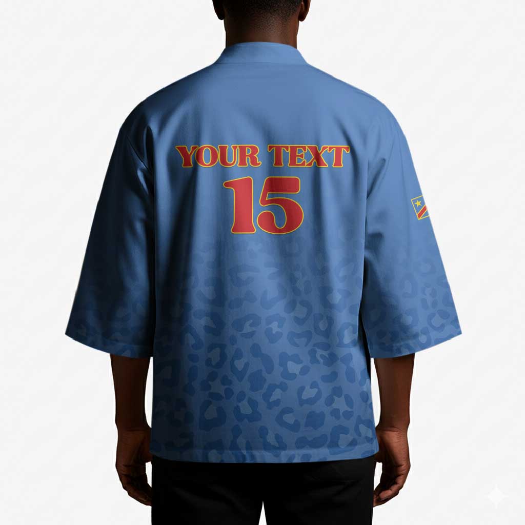 Custom DR Congo Football Kimono Go Champions Leopards - Blue