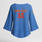 Custom DR Congo Football Kimono Sleeve Blouse Go Champions Leopards - Blue