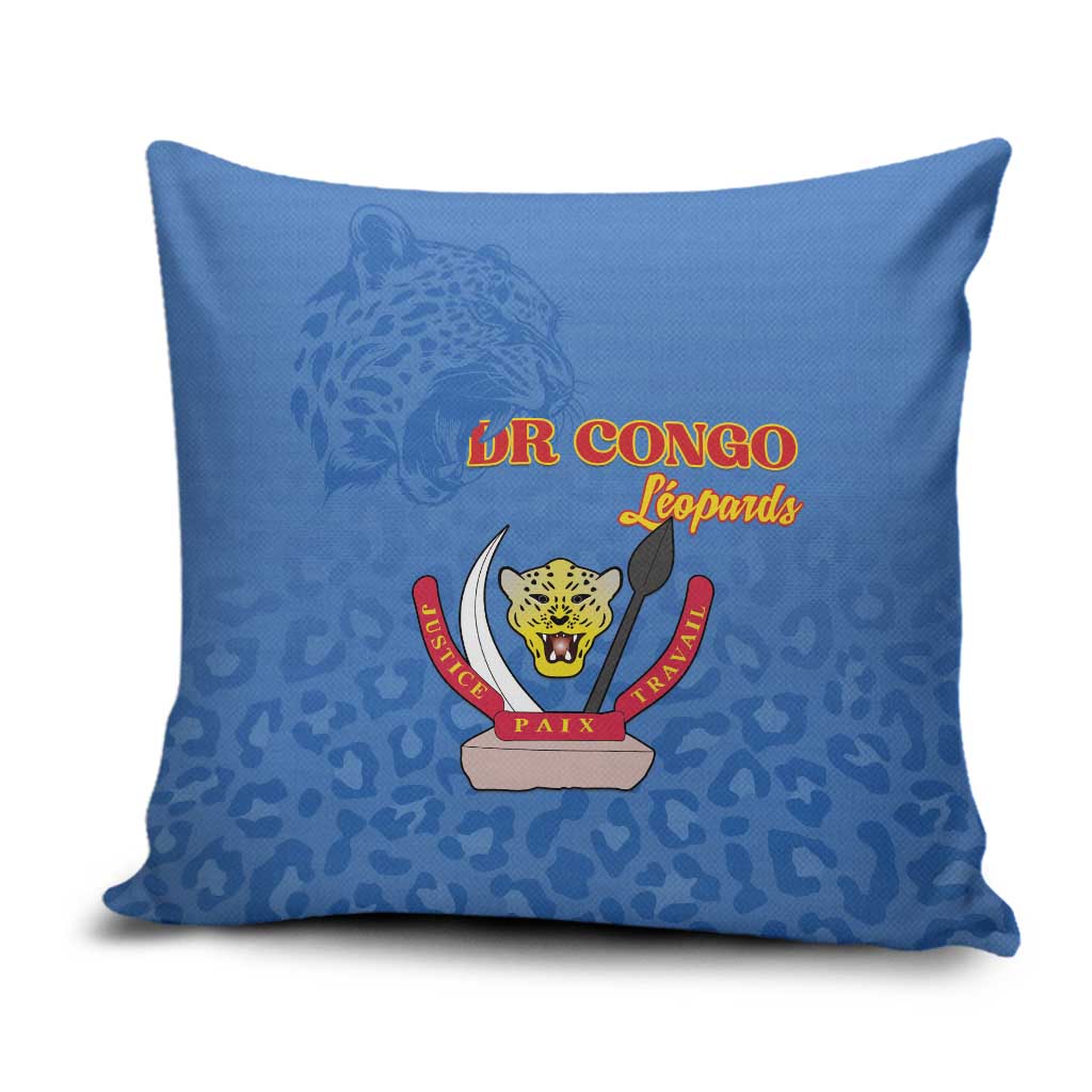 DR Congo Football Pillow Cover Go Champions Leopards - Blue