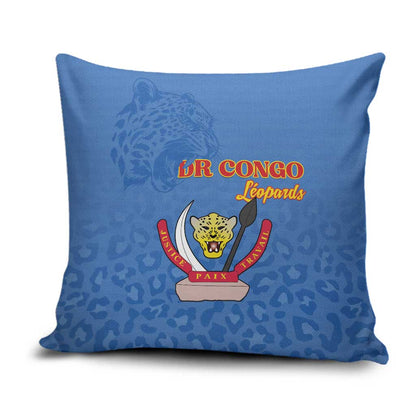 DR Congo Football Pillow Cover Go Champions Leopards - Blue
