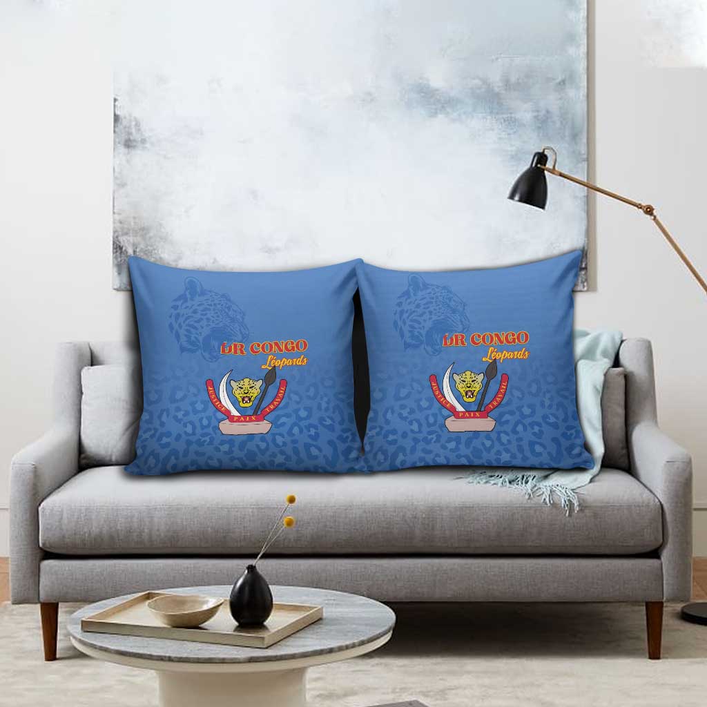 DR Congo Football Pillow Cover Go Champions Leopards - Blue