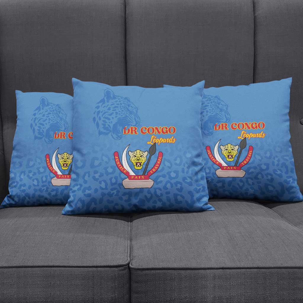 DR Congo Football Pillow Cover Go Champions Leopards - Blue