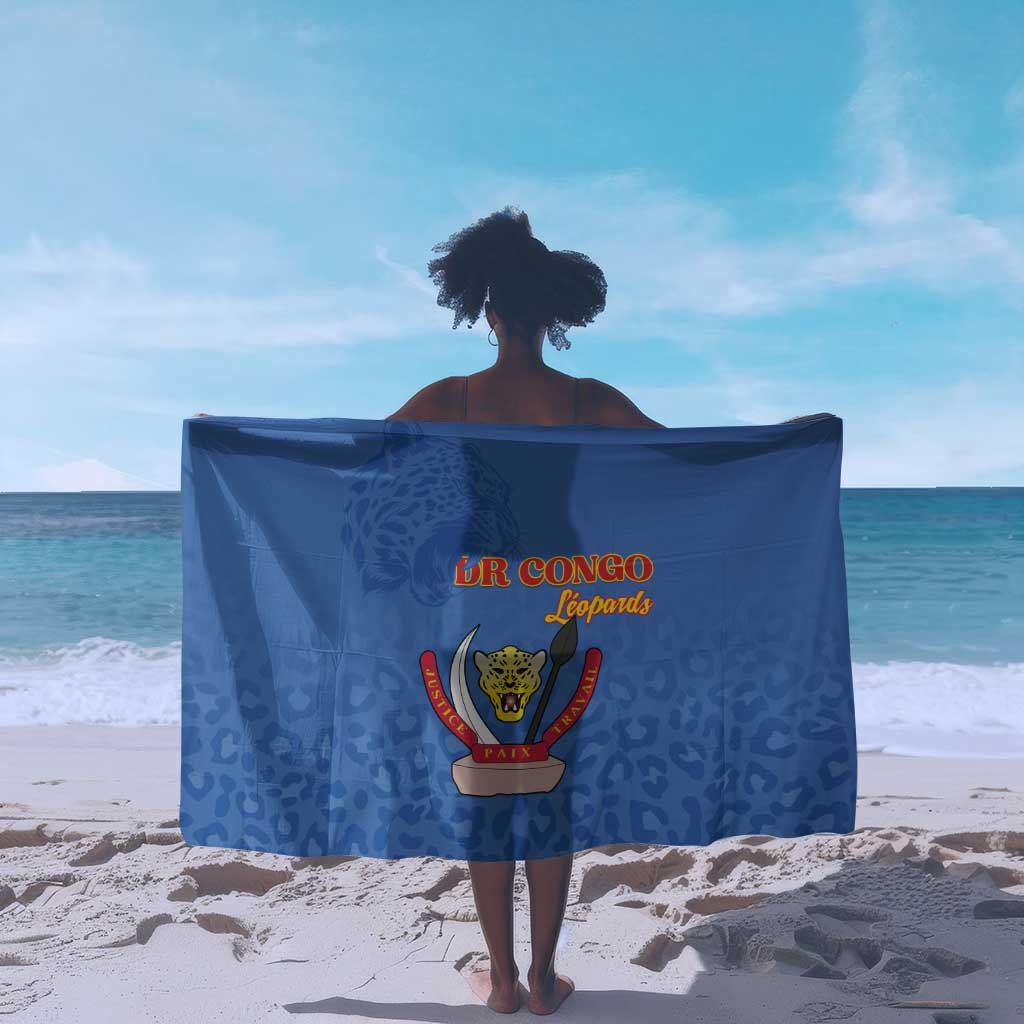 Afro DR Congo Football Sarong Viva Les Leopards - Blue - African Pride