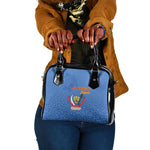 Afro DR Congo Football Shoulder Handbag Viva Les Leopards - Blue - African Pride