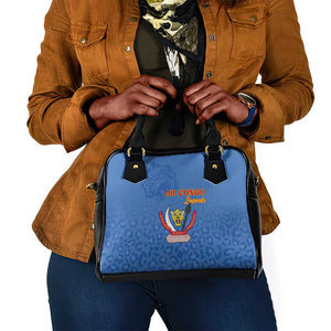Afro DR Congo Football Shoulder Handbag Viva Les Leopards - Blue - African Pride