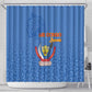 Afro DR Congo Football Shower Curtain Viva Les Leopards - Blue - African Pride