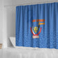 Afro DR Congo Football Shower Curtain Viva Les Leopards - Blue - African Pride