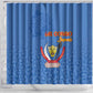 Afro DR Congo Football Shower Curtain Viva Les Leopards - Blue - African Pride