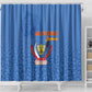 Afro DR Congo Football Shower Curtain Viva Les Leopards - Blue - African Pride