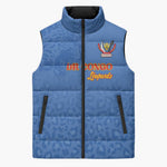 Custom DR Congo Football Sleeveless Puffer Jacket Go Champions Leopards - Blue