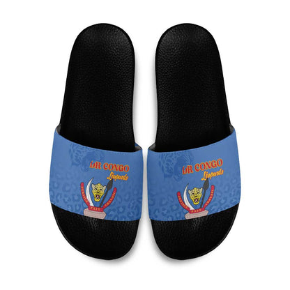 DR Congo Football Slide Sandals Go Champions Leopards - Blue