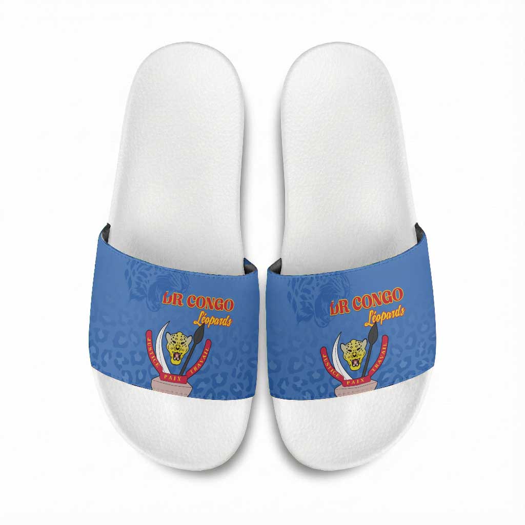 DR Congo Football Slide Sandals Go Champions Leopards - Blue