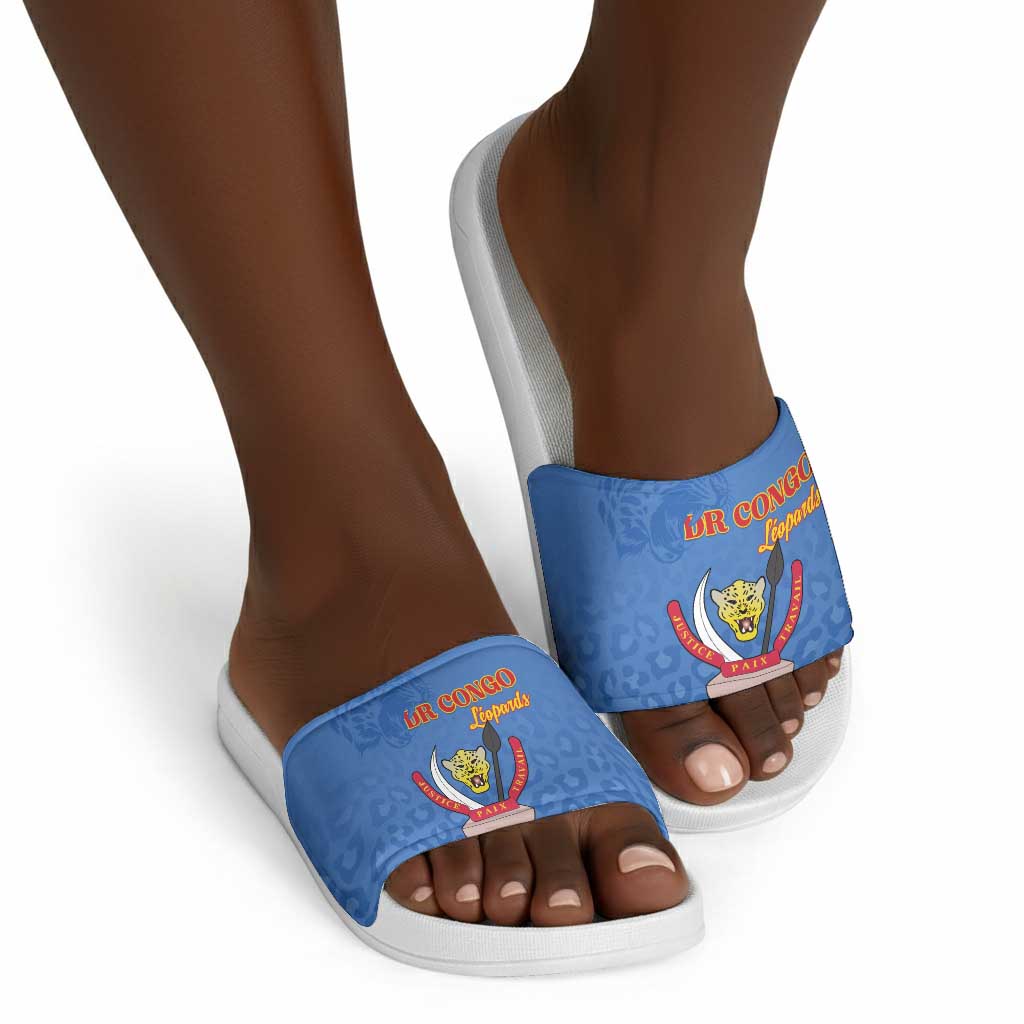 DR Congo Football Slide Sandals Go Champions Leopards - Blue