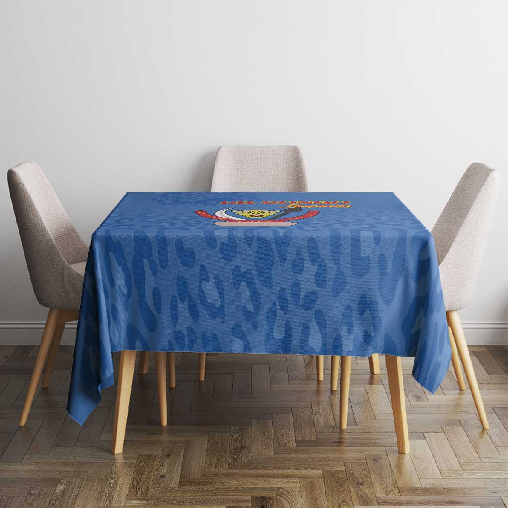 Afro DR Congo Football Tablecloth Viva Les Leopards - Blue - African Pride