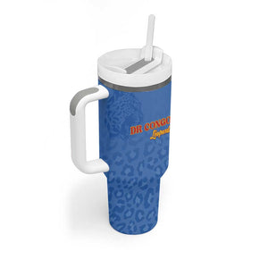 Afro DR Congo Football Custom Tumbler With Handle Viva Les Leopards - Blue - African Pride