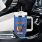 Afro DR Congo Football Custom Tumbler With Handle Viva Les Leopards - Blue - African Pride