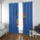 Afro DR Congo Football Window Curtain Viva Les Leopards - Blue - African Pride