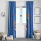 Afro DR Congo Football Window Curtain Viva Les Leopards - Blue - African Pride