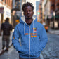 Afro DR Congo Football Custom Zip Hoodie Viva Les Leopards - Blue - African Pride