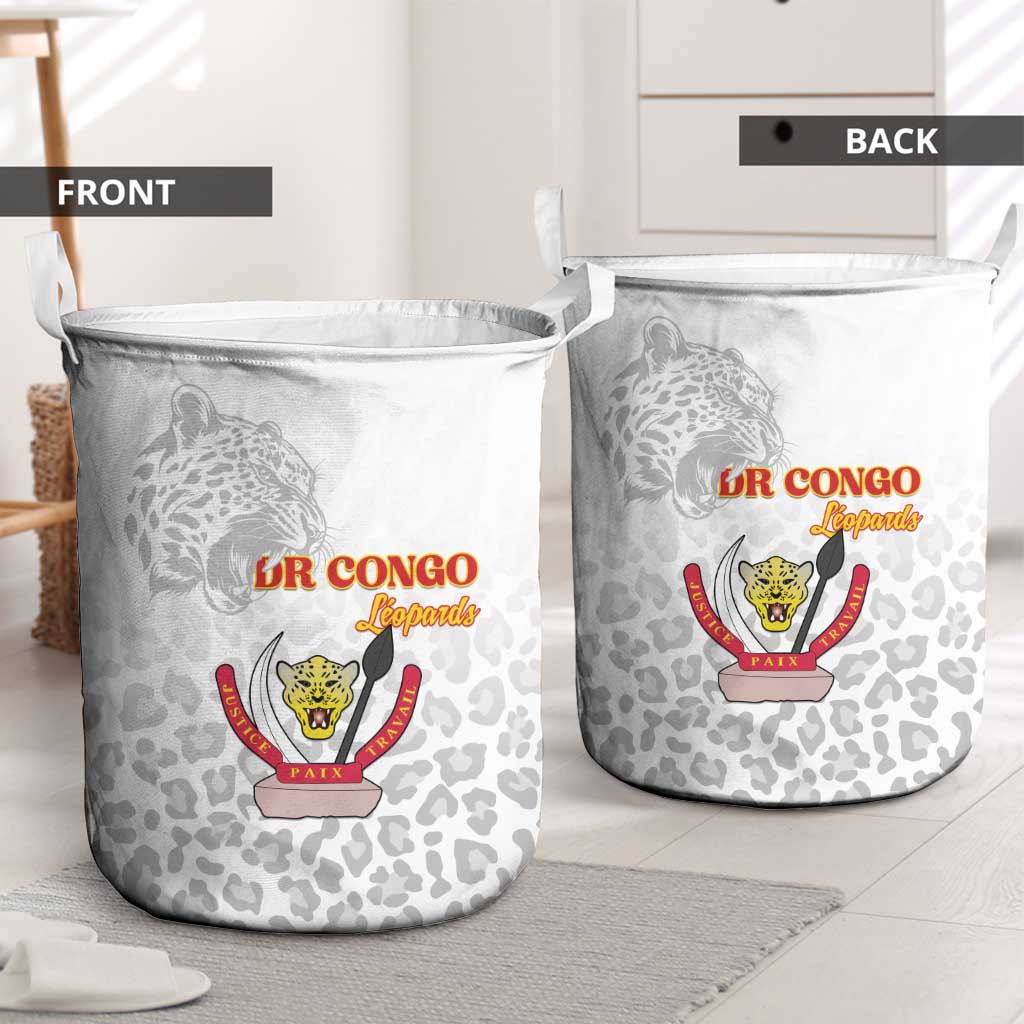 Afro DR Congo Football Laundry Basket Viva Les Leopards - White - African Pride