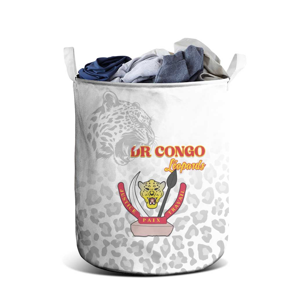 Afro DR Congo Football Laundry Basket Viva Les Leopards - White - African Pride
