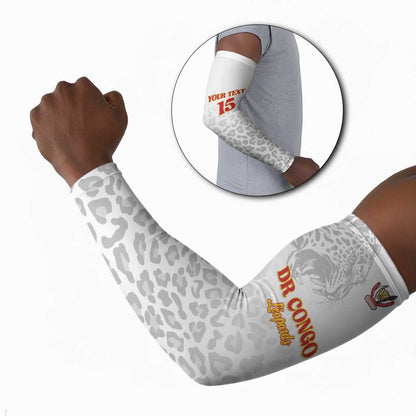 Custom DR Congo Football Arm Sleeves Go Champions Leopards - White