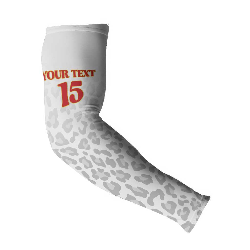 Custom DR Congo Football Arm Sleeves Go Champions Leopards - White