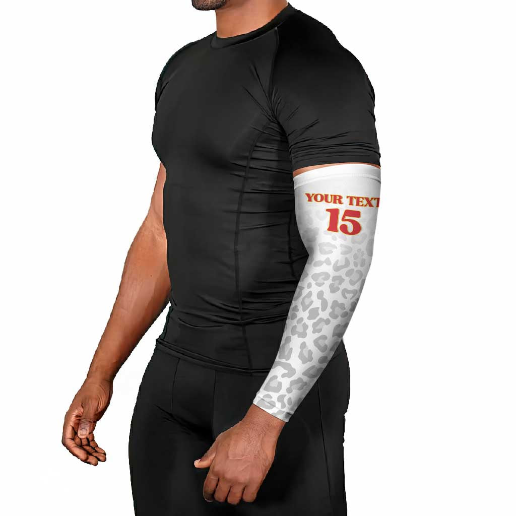 Custom DR Congo Football Arm Sleeves Go Champions Leopards - White