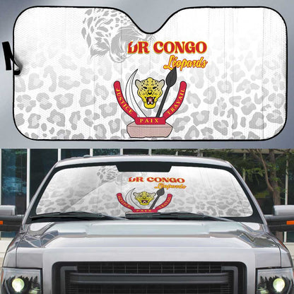 DR Congo Football Auto Sun Shade Go Champions Leopards - White