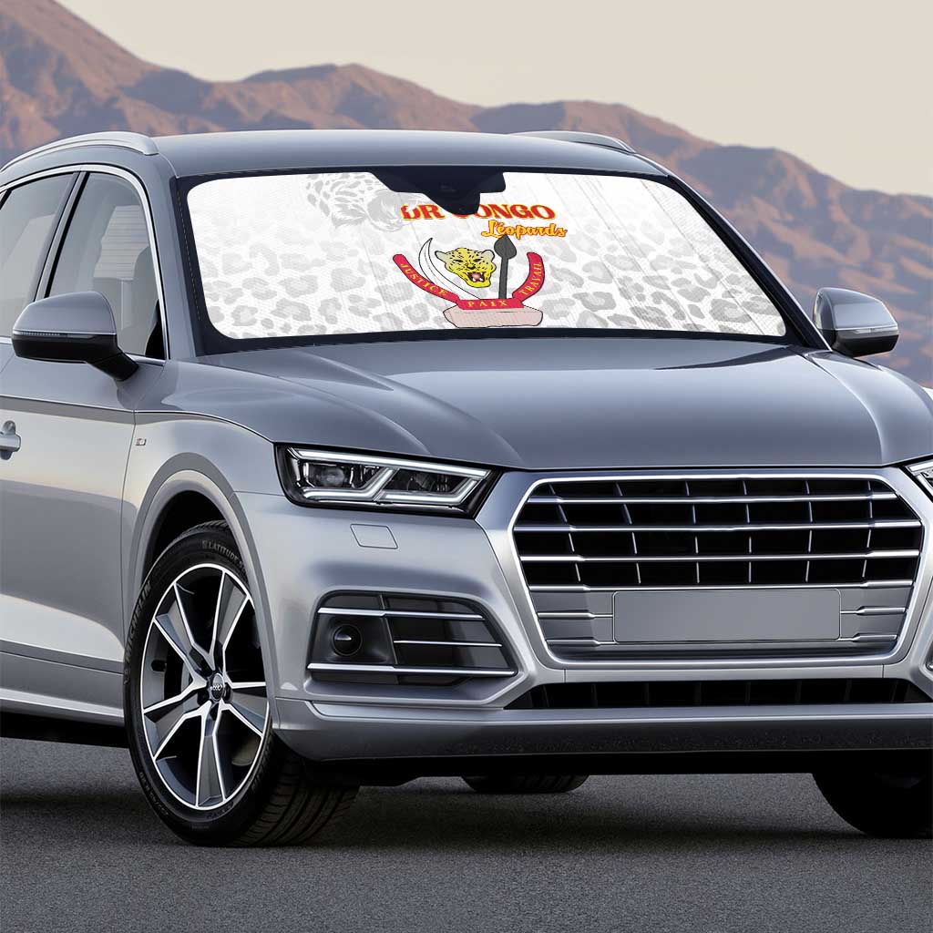 DR Congo Football Auto Sun Shade Go Champions Leopards - White