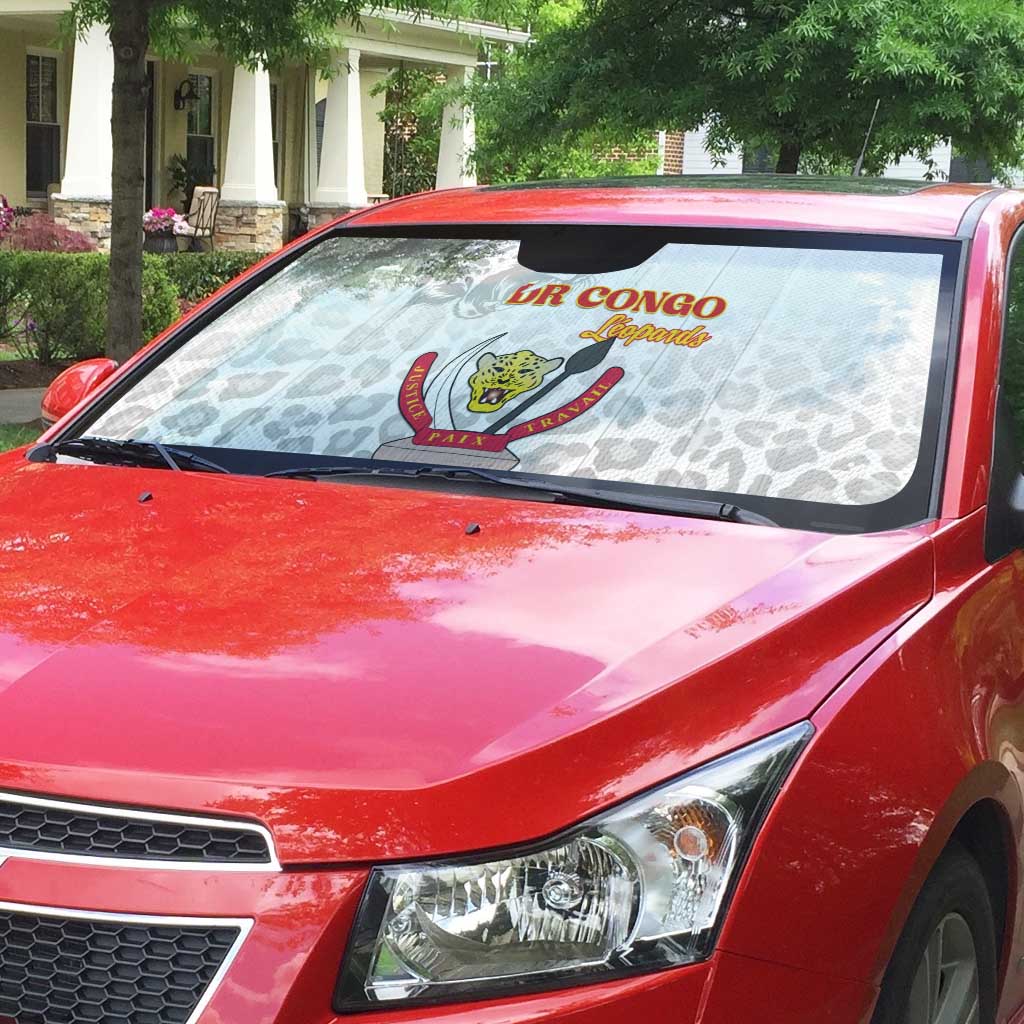 DR Congo Football Auto Sun Shade Go Champions Leopards - White