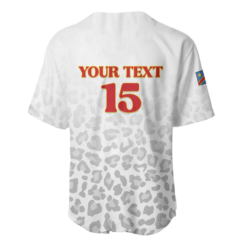 Afro DR Congo Football Custom Baseball Jersey Viva Les Leopards - White LT15