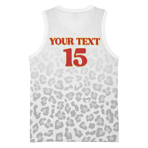 Afro DR Congo Football Custom Basketball Jersey Viva Les Leopards - White - African Pride