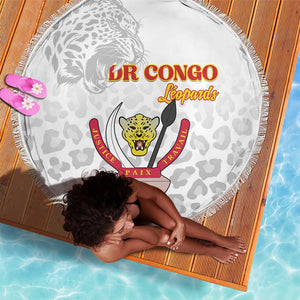 Afro DR Congo Football Beach Blanket Viva Les Leopards - White - African Pride