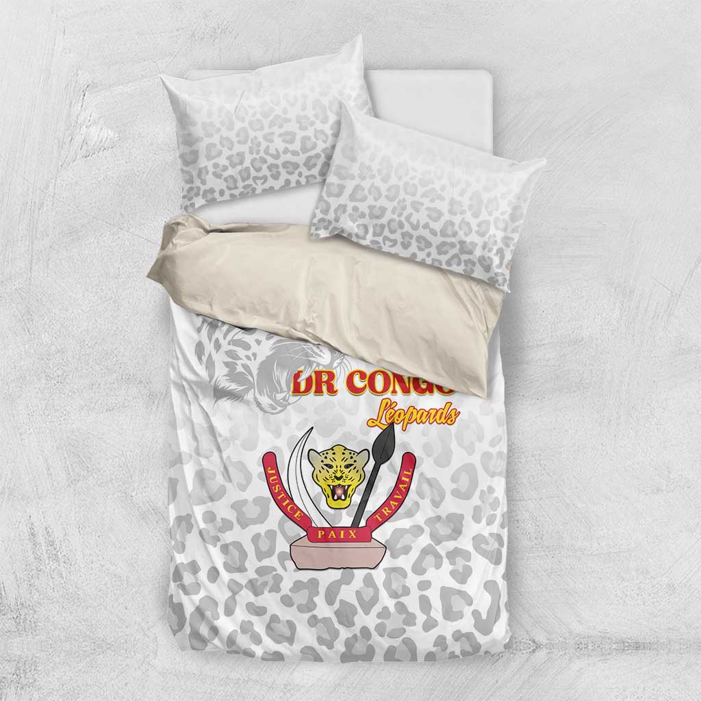 Afro DR Congo Football Bedding Set Viva Les Leopards - White - African Pride