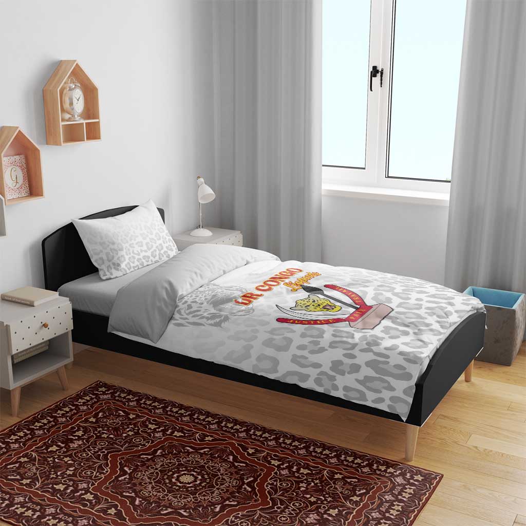 Afro DR Congo Football Bedding Set Viva Les Leopards - White - African Pride