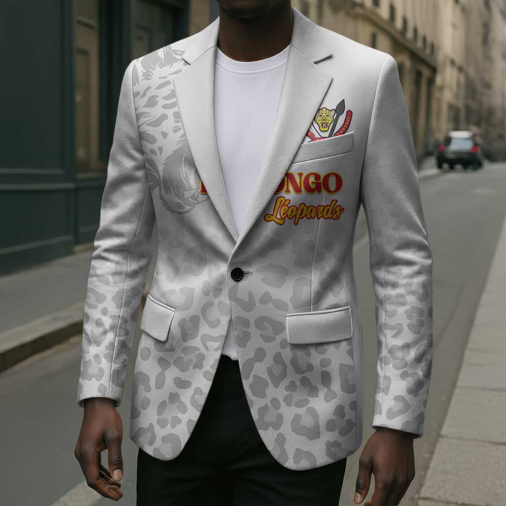 Custom DR Congo Football Blazer Go Champions Leopards - White