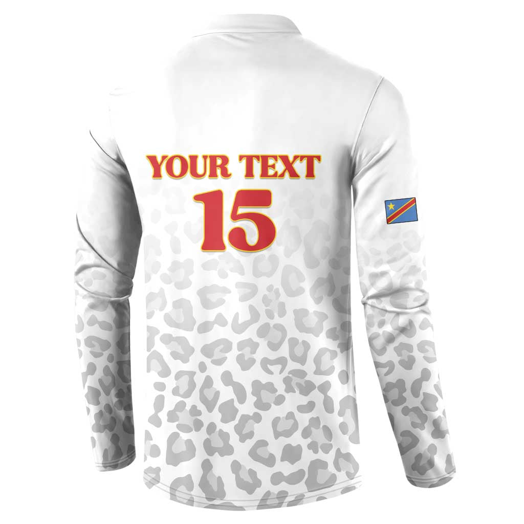 Custom DR Congo Football Button Sweatshirt Go Champions Leopards - White