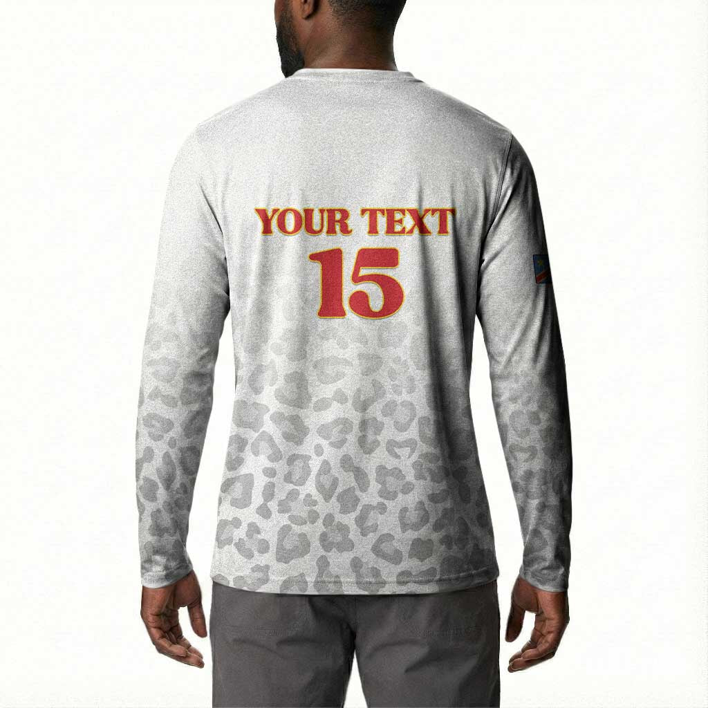 Custom DR Congo Football Button Sweatshirt Go Champions Leopards - White