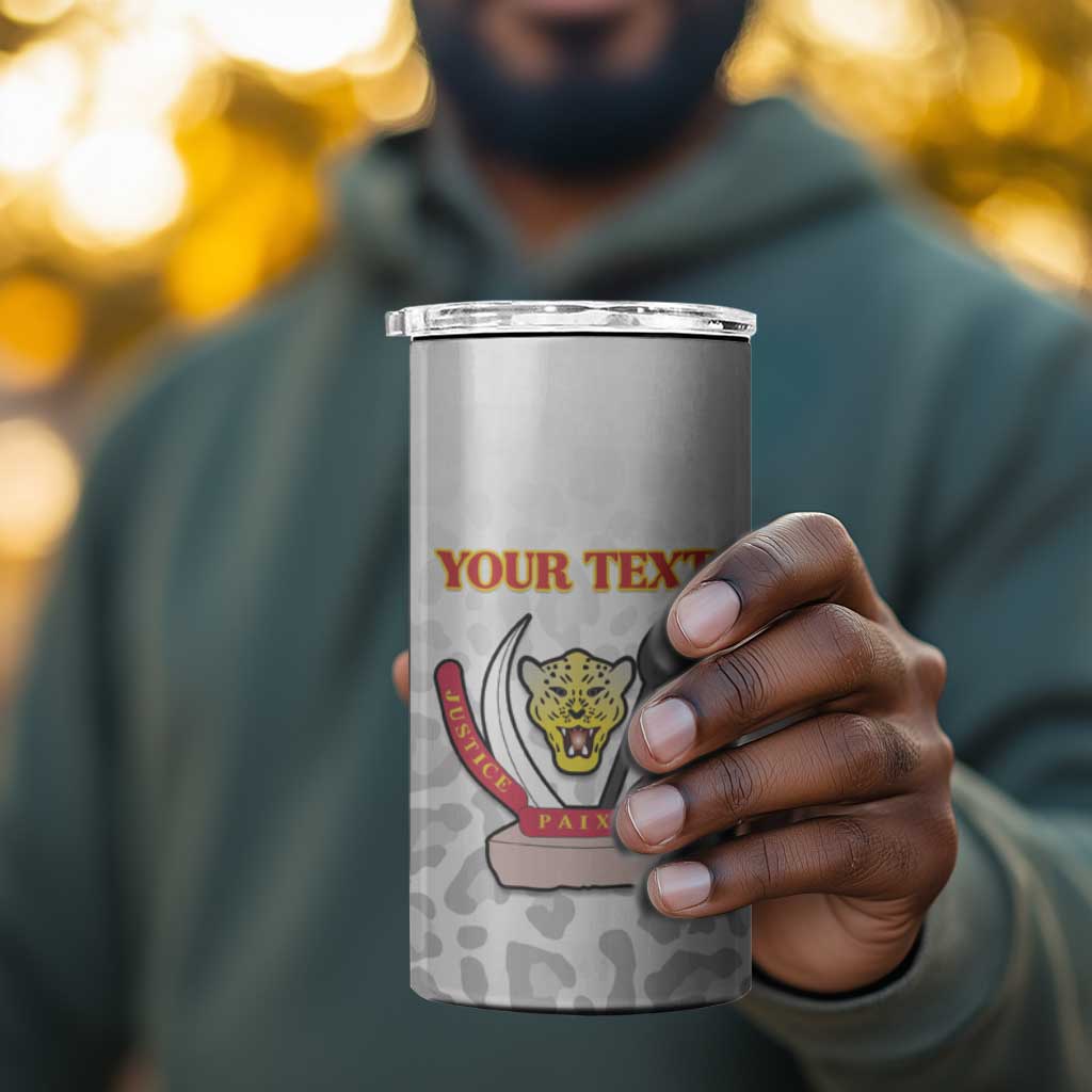 Afro DR Congo Football Custom 4 in 1 Can Cooler Tumbler Viva Les Leopards - White - African Pride