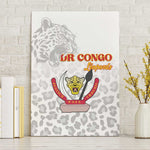 Afro DR Congo Football Canvas Wall Art Viva Les Leopards - White - African Pride