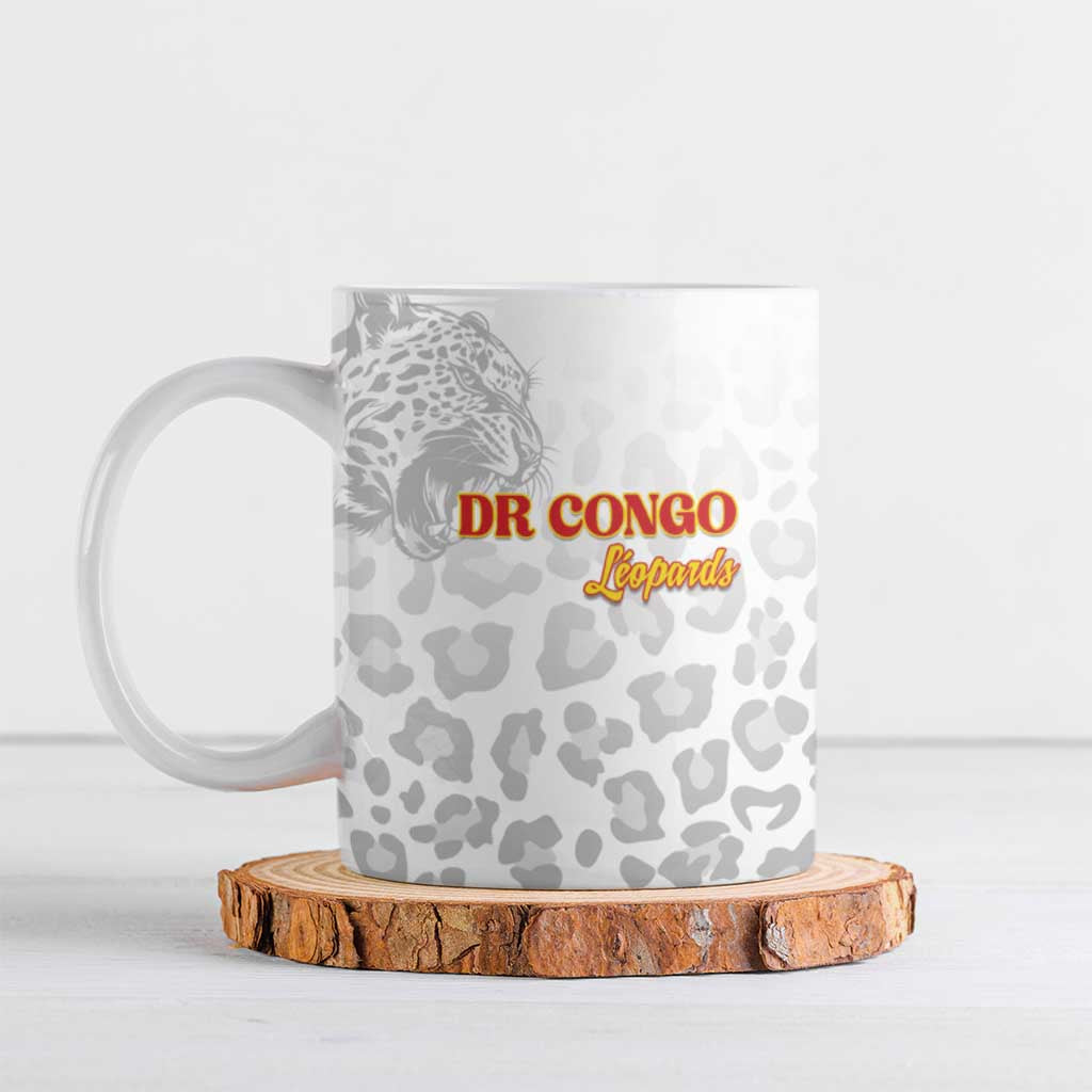 Custom DR Congo Football Ceramic Mug Go Champions Leopards - White