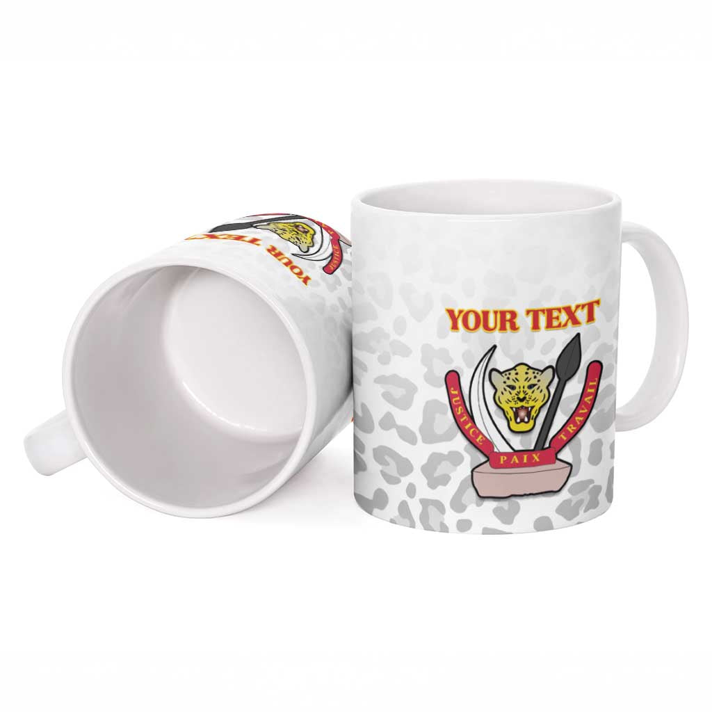 Custom DR Congo Football Ceramic Mug Go Champions Leopards - White