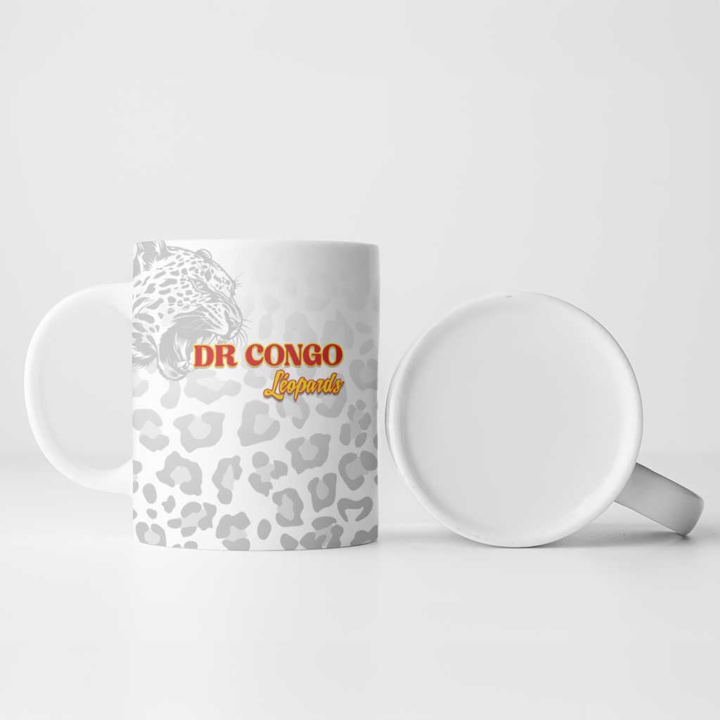 Custom DR Congo Football Ceramic Mug Go Champions Leopards - White