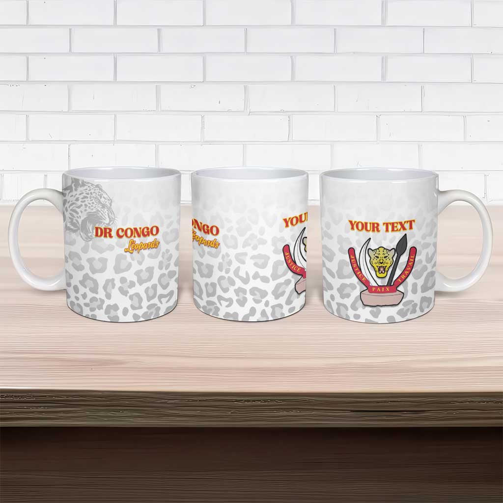 Custom DR Congo Football Ceramic Mug Go Champions Leopards - White