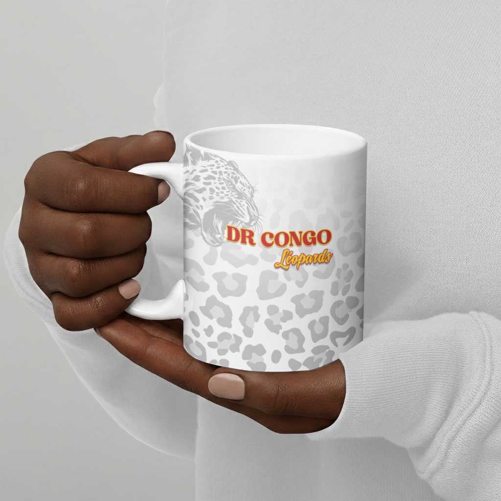 Custom DR Congo Football Ceramic Mug Go Champions Leopards - White