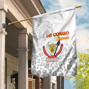 Afro DR Congo Football Garden Flag Viva Les Leopards - White - African Pride