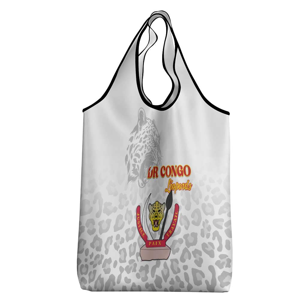 Afro DR Congo Football Grocery Bag Viva Les Leopards - White - African Pride