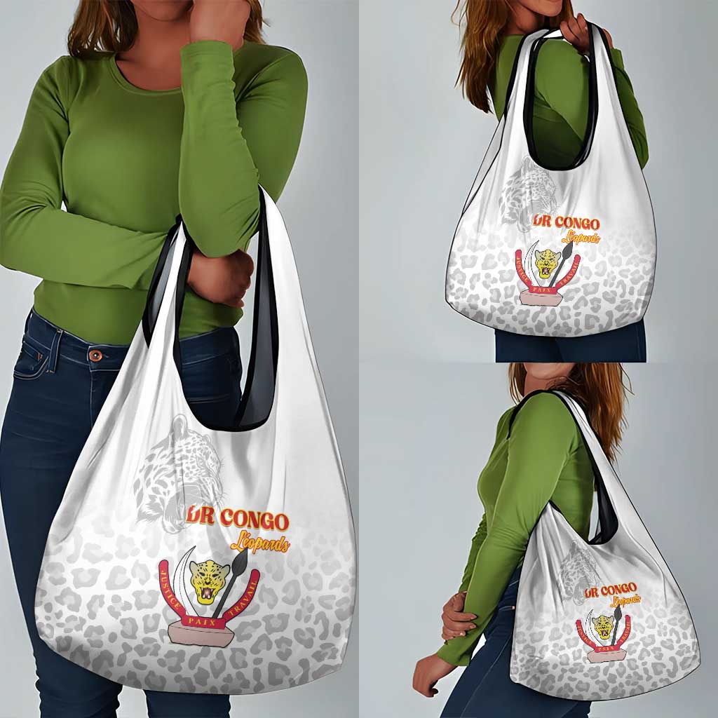 Afro DR Congo Football Grocery Bag Viva Les Leopards - White - African Pride
